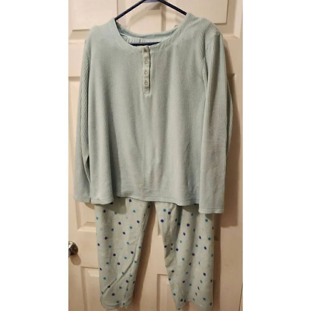 Croft & Barrow® Long Sleeve Pajama Top & Pajama Pants Sleep Set Size L